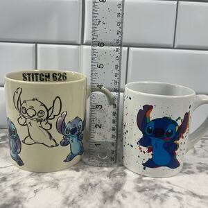 Disney Set of 2 Stitch Mugs, Stitch 626 Mug, Stitch Weird but Awesome Mug